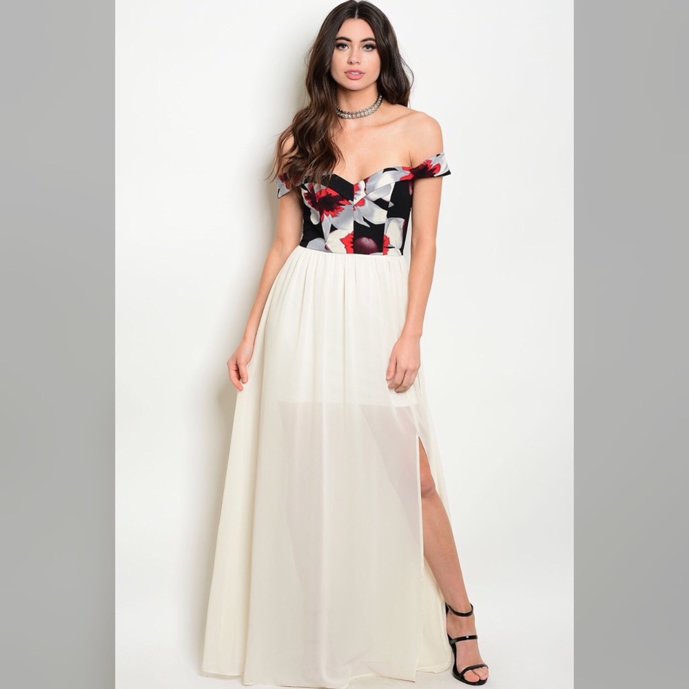 🆕 Alice Off the Shoulder Floral Maxi - Picture 1 of 7